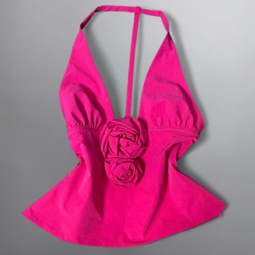 ❌SOLD❌ Zara NWT Pink Floral Halter Top - Picture 5 of 6